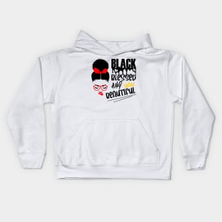 Black American Woman. Black Blessed And Beautirful. Afro American Art Kids Hoodie